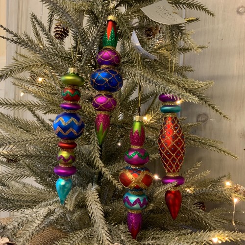 Multicoloured finial glass - finial,
