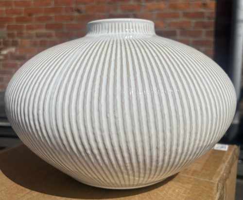 Ceramic vase white gold - ceramic,