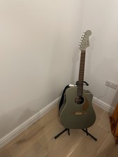 Fender Redondo Electro Acoustic  Guitar Olive. Barely Used. Plus strap & stand.