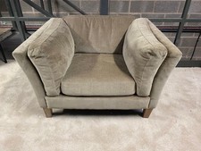 Velvet Armchair Grey Mink Pillowback Fixed Cushions Ex Display RRP £650!