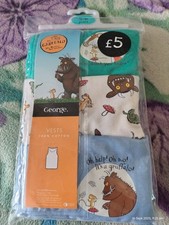 Brand new in package 3 gruffalo vests size 5-6 years  Brand  George 