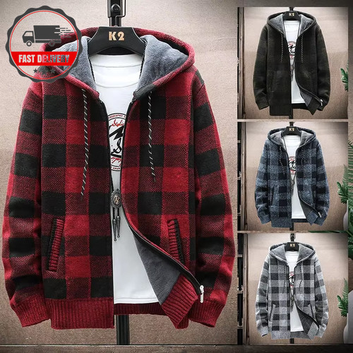 Men heavyweight flannel zip - heavyweight,