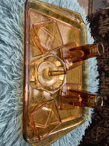 Amber glass vanity dressing - amber,