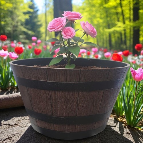 Heavy duty barrel planter - duty, 55