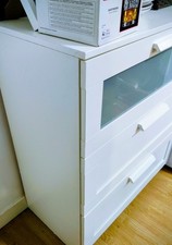 IKEA Brimnes White Chest of 3 Drawers Frosted Glass, 78x95x41 Cm  