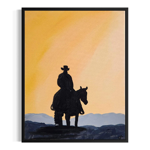 Original abstract cowboy - cowboy, 11x14