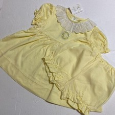 Baby Dior Setup Dress yellow cute shortsleeve