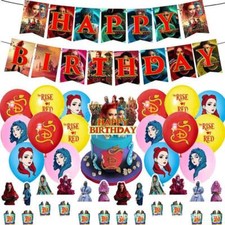 Descendants:The Rise of Red Birthday Party Decoration Balloon Banner Cake Topper