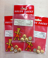3 Packs of 4 Value Pack Gold Plastic Dome Cover Caps