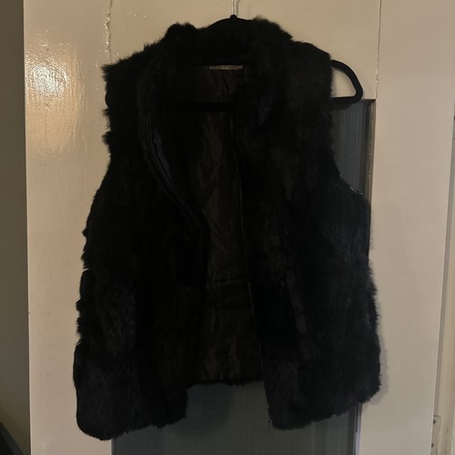 Black rabbit fur womens - , gilet