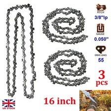 3Pcs Chainsaw Chain Blade Fits Stihl MS210 MS211 MS230 16" 3/8LP .050 1.3 55DL