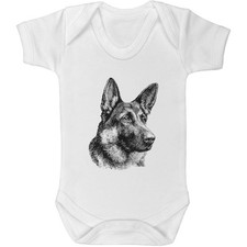'German Shepherd Portrait' Baby Grows / Bodysuits (GR058829)