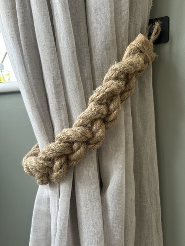 Hemp rope tiebacks - tiebacks, x2