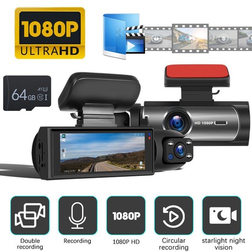 Dash cam1080p dual lens - dash,