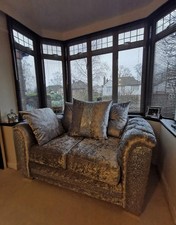 2 and 3 Seater Crushed Velvet Sofa