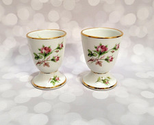 Pink Rose Egg Cups Vintage