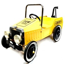 Antique 1980s Childs Tinplate Pedal Tow Truck Car / Vintage Toy / 20th Century