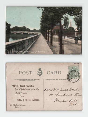 Vintage postcard stone - vintage, bridge