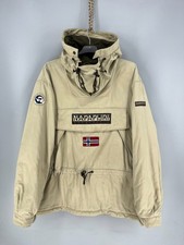 Napapijri Skidoo Vintage Jacket Men XL Beige Anorak Pullover Logo Patch Wear