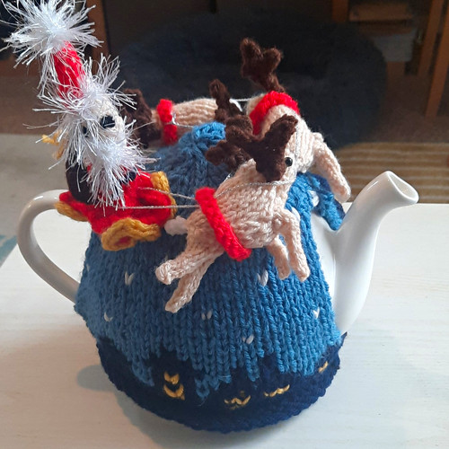 Handmade wool knitted tea cosy - wool,
