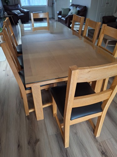 Oak dining table and - dining, 8