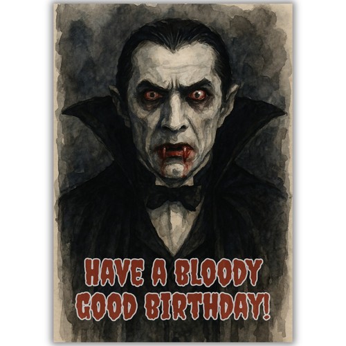 Gothic dracula birthday card - gothic,