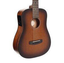 Cort Earth GO Travel Electro-Acoustic Guitar, Open Pore Brown Burst (NEW)