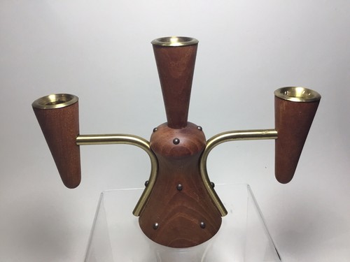 Vintage wooden and brass - a,