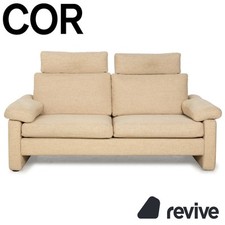 Cor Conseta Fabric Two-Seater Beige Sofa Couch With Headrests