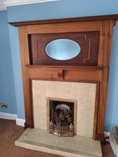 1930s Art Deco Solid Wood Fire