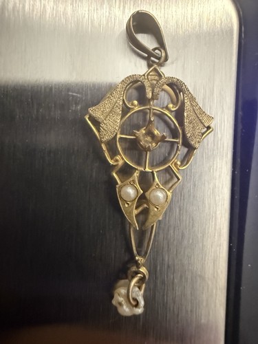 Antique 10k yellow gold - antique, pearls