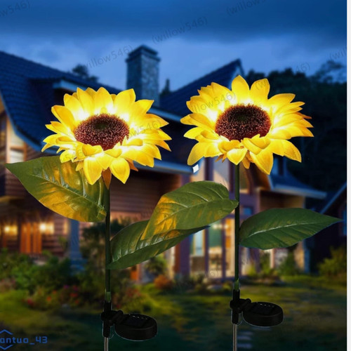 2pcs solar powered flower - powered,