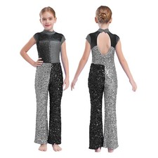 UK Girls Sequins Leotard Latin