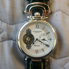 Stuhrling Original silver Tone Automatic Dress Watch Mechanical Working