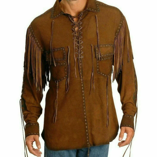 Men brown suede leather - brown,