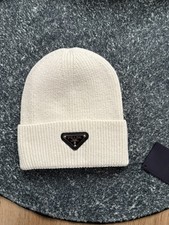 Prada Beanie White One Size Unisex