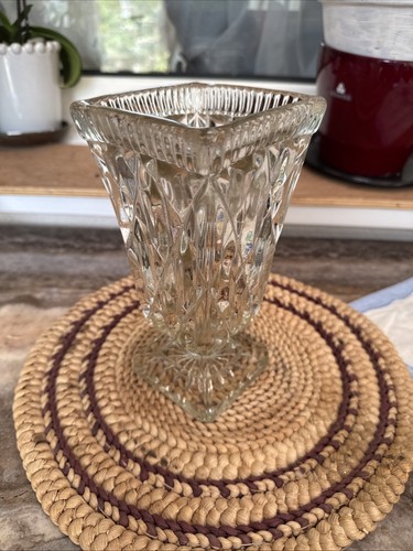 Vintage pressed glass square - vintage,