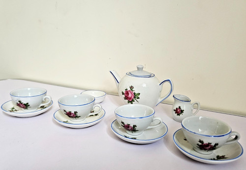 Pink peony blue rim - pink,