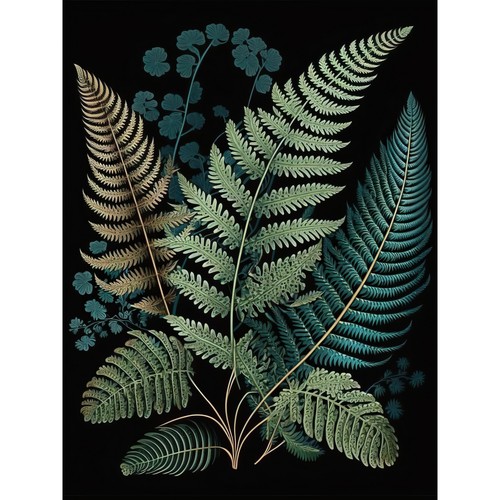 Detailed leaves fern fronds - leaves,