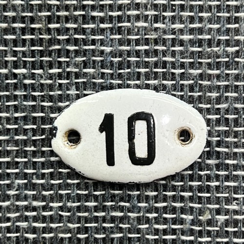 Vintage enamel sign number - enamel, 10
