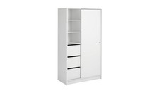 Malibu 1 Door Sliding Wardrobe White Storage Organiser Bedroom Furniture
