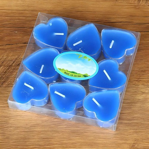 9pcs sented heart - shape, candle