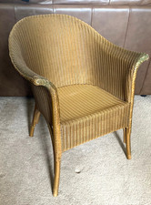 Vintage Classic Antique Lloyd Loom Lusty Gold Chair