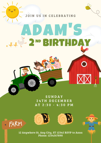 Farm animals birthday