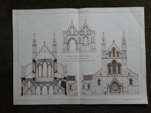 Antique print norwich - print,