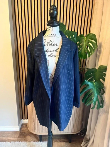 Navy pinstripe blazer - blazer, 14