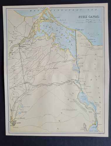 Antique map suez - antique, (c.