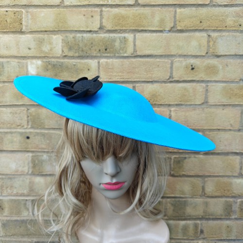 Turquoise black flower large - black,