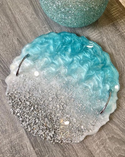 Tray decor handmade round - tray,