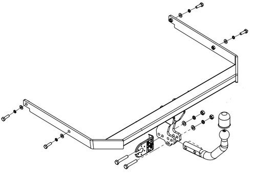 Swan neck tow bar for - swan,